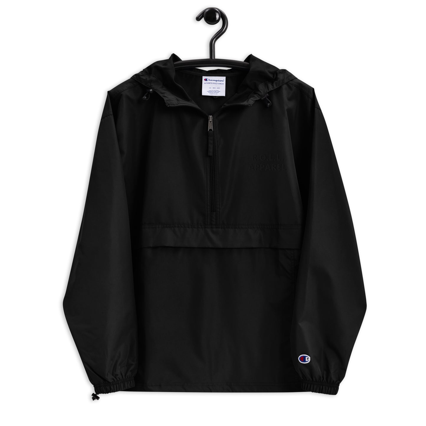 Black Packable Champion Jacket – R.O.L.L. Apparel
